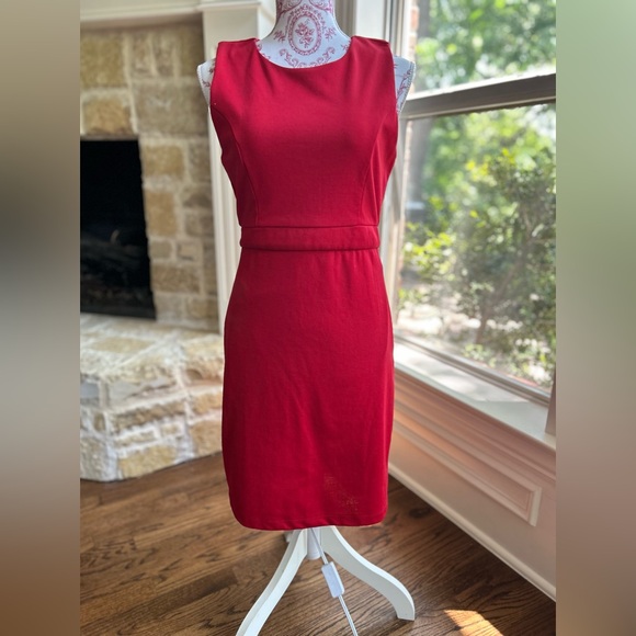 Forever 21 Red Sleeveless Knee Length Dress Size L - Picture 3 of 7